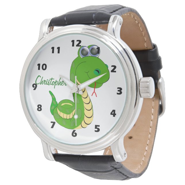 Snake Design Personalised Watch (Angled)