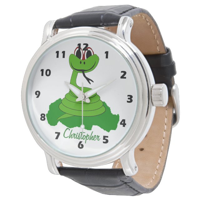 Snake Design Personalised Watch (Angled)