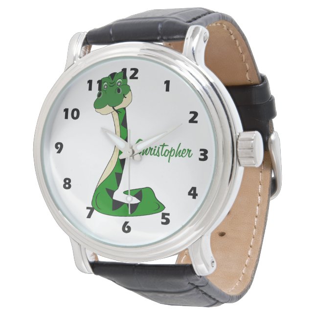 Snake Design Personalised Watch (Angled)