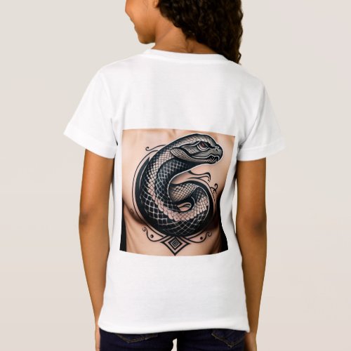 Snake design Tattoo on T_shirt on body