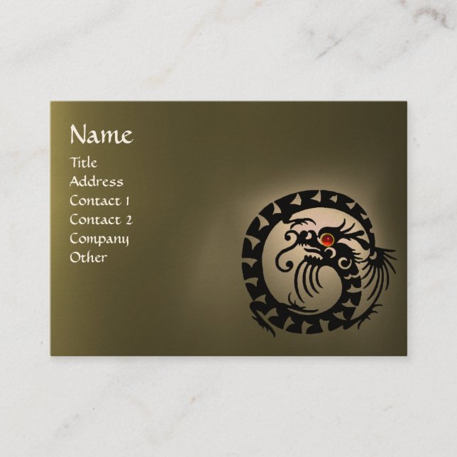 SNAKE DRAGON AGATE  white red grey black Business Card (Front)