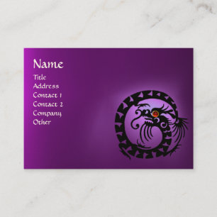 SNAKE DRAGON AMETHYST  purple white red Business Card