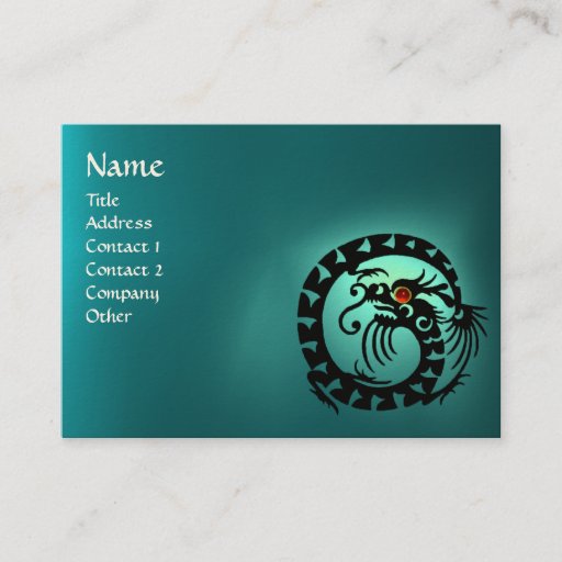 Customizable SNAKE DRAGON AQUAMARINE / Beauty,Salon,Day Spa Business Card Template