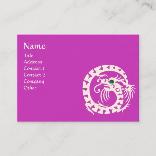 SNAKE DRAGON AQUAMARINE  violet white blue  purple Business Card