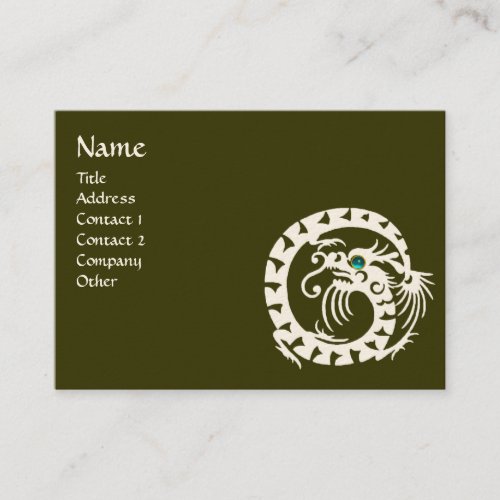 SNAKE DRAGON AQUAMARINE white  blue yellow green Business Card