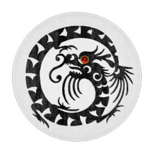 SNAKE DRAGON, Black,White ,Red Ruby Cutting Board