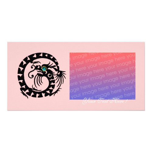 SNAKE DRAGON Blue Turquase Aquamarine pink Card