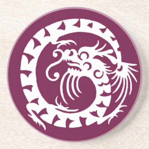 SNAKE DRAGON  purple and white Coaster