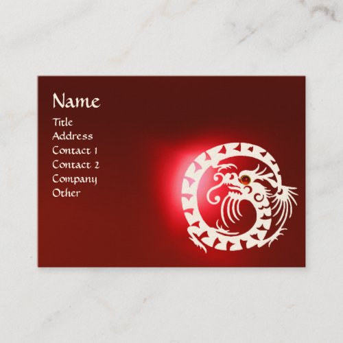 SNAKE DRAGON  RUBY black and white red Business Card