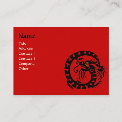 SNAKE DRAGON  RUBY black and white red Business Card