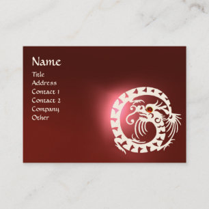 SNAKE DRAGON  RUBY black and white red Business Card