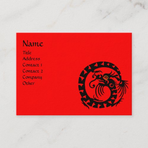 SNAKE DRAGON  RUBY black and white red Business Card