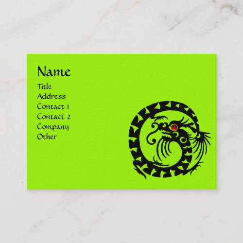SNAKE DRAGON  RUBY black and white red green Business Card
