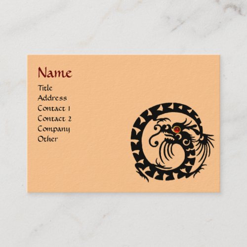 SNAKE DRAGON  RUBY black and white red orange Business Card