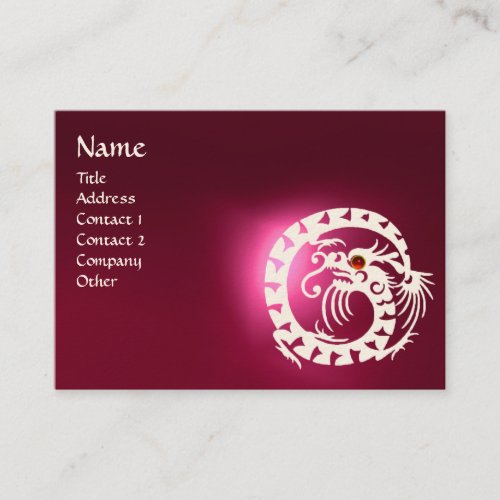 SNAKE DRAGON  RUBY black and white red pink Business Card