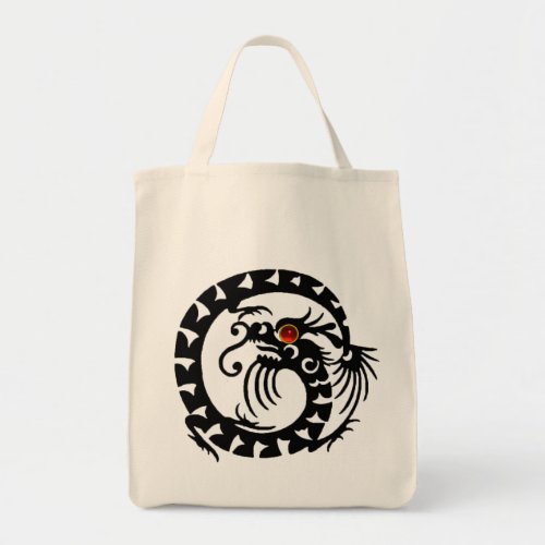 SNAKE DRAGON RUBY black and white red Tote Bag