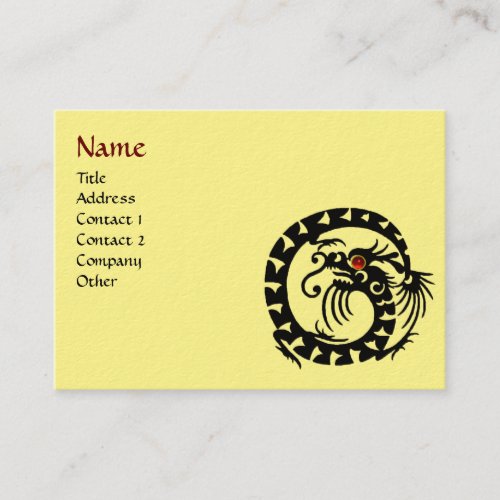 SNAKE DRAGON  RUBY black and white red yellow Business Card