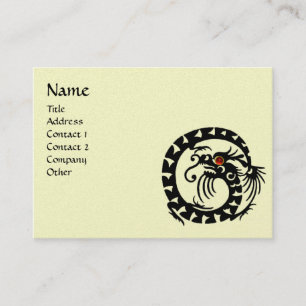 SNAKE DRAGON  RUBY black red, gold metallic yellow Business Card