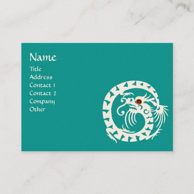 SNAKE DRAGON  RUBY blue white red Business Card (Front)