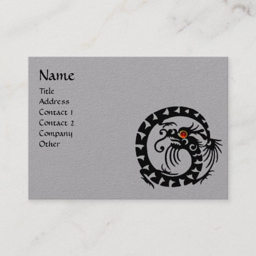 SNAKE DRAGON RUBY Fantasy Black White Grey Paper Business Card