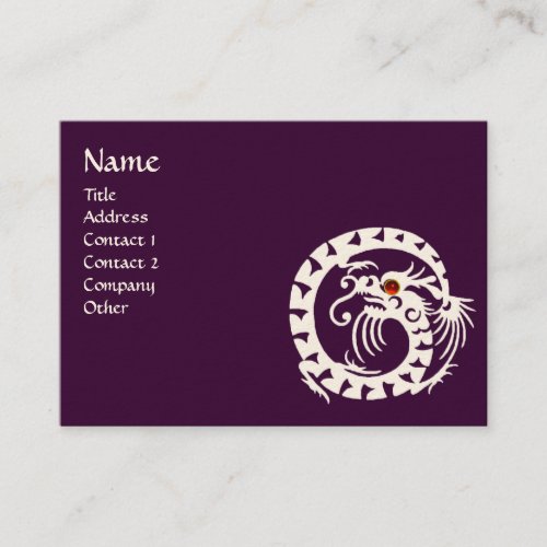 SNAKE DRAGON  RUBY purple white red Business Card