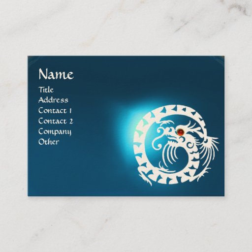 Customizable SNAKE DRAGON SAPPHIRE blue white red Business Card