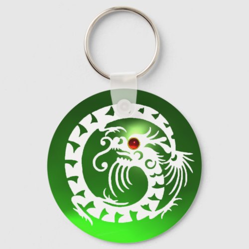 SNAKE DRAGONwhitered  rubygreen emerald Keychain