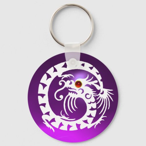 SNAKE DRAGONwhitered  rubypurple amethyst Keychain