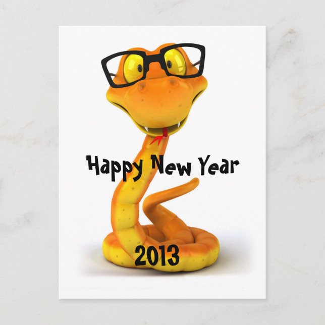 Snake Dude | Cute Chinese Zodiac Sign Holiday Postcard (Front)