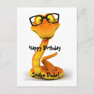 Snake Dude Cute Chinese Zodiac Sign Postcard