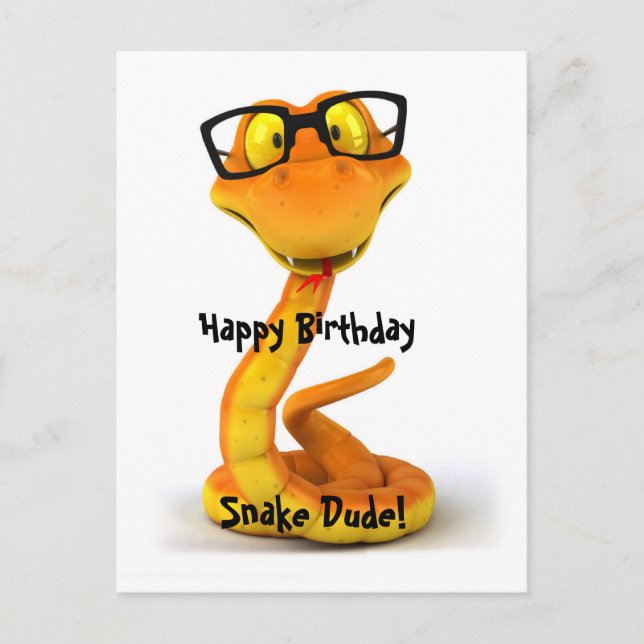 Snake Dude | Cute Chinese Zodiac Sign Postcard (Front)