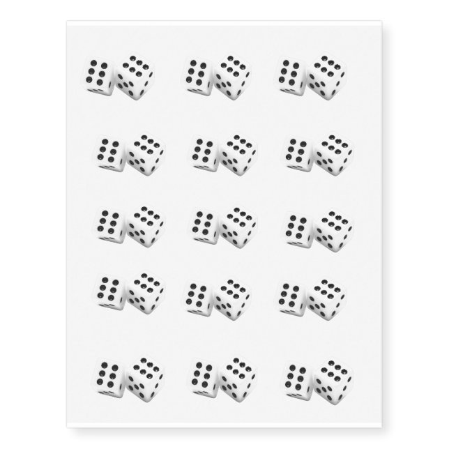 Snake Eyes Dice Temporary Tattoos (Front)