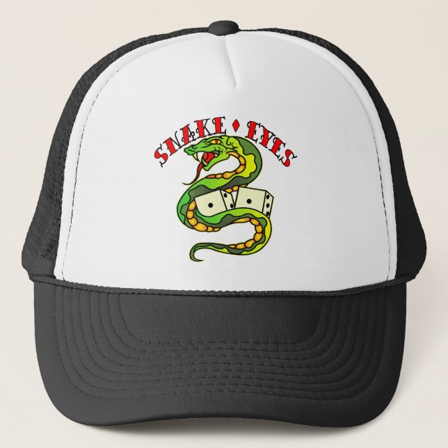 Snake Eyes Old School Tattoo Trucker Hat (Front)