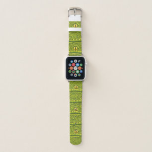 Snake Eyes Pattern - Abstract Green Reptile Apple Watch Band
