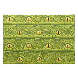 Snake Eyes Pattern - Abstract Green Reptile Cloth Placemat