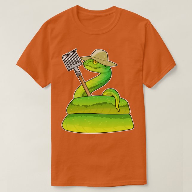 Snake Farmer Rake T-Shirt (Design Front)