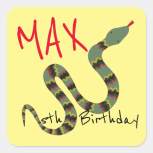 Snake for Exploring Jungle Safari Birthday Square Sticker