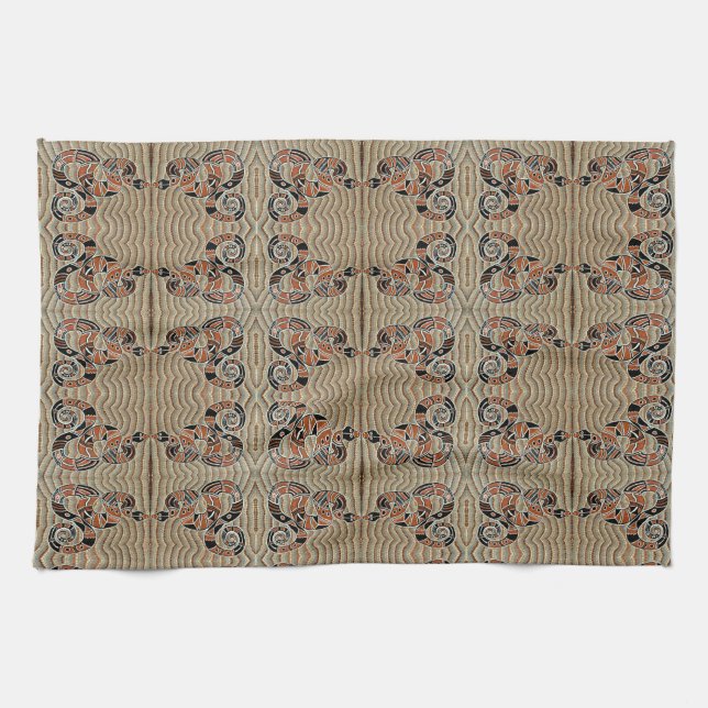 Snake Geometric Pattern Kitchen Towel (Horizontal)