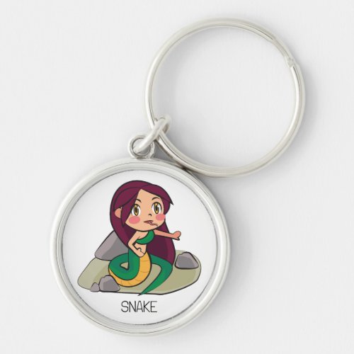 Snake Girl Cartoon Keychain