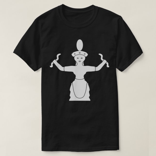Snake Goddess Minoan Knossos Statue Figurine  T-Shirt (Design Front)