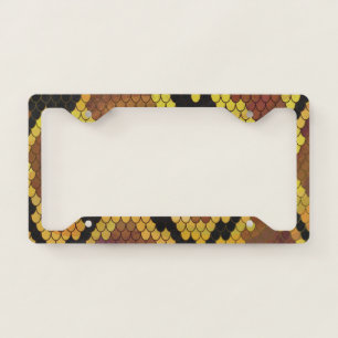 Snake Gold Print License Plate Frame
