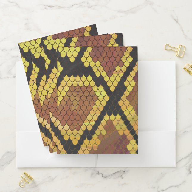 Snake Gold Print Pocket Folder (In Situ)