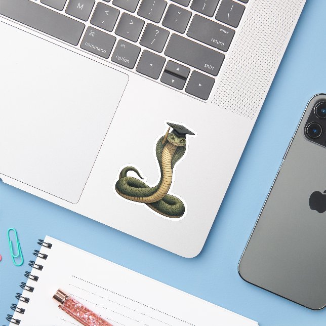Snake Graduation Sticker (Laptop w/ iPhone)
