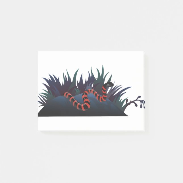 snake grass red black reptile post-it notes (Front)
