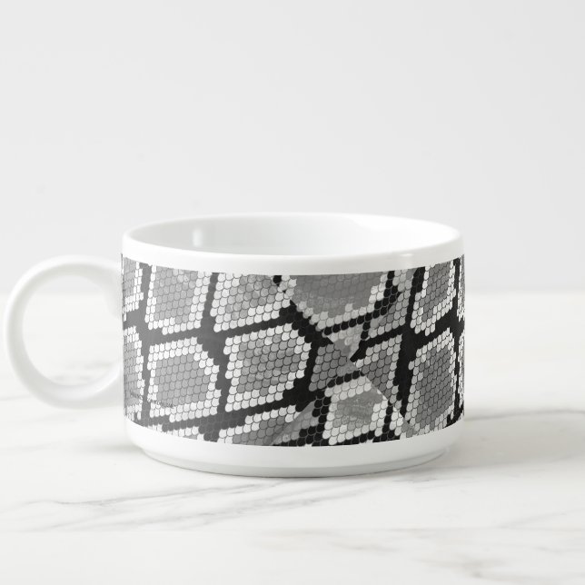 Snake Gray and Light Gray Print Bowl (Right)