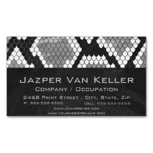 Snake Gray and Light Gray Print Business Card Magnet