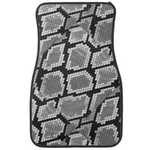 Snake Gray and Light Gray Print Car Floor Mat