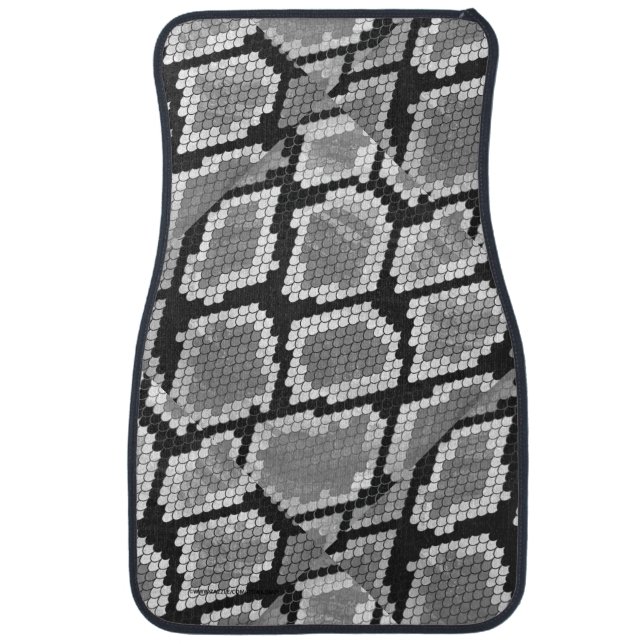 Snake Gray and Light Gray Print Car Floor Mat (Front)