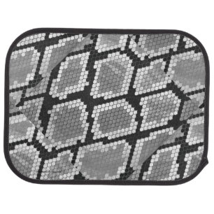 Snake Gray and Light Gray Print Car Mat