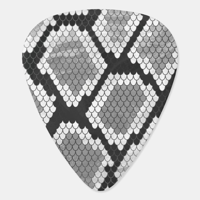 Snake Gray and Light Gray Print Guitar Pick (Back)